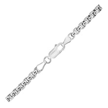 Load image into Gallery viewer, 3.8mm Sterling Silver Rhodium Plated Round Box Chain
