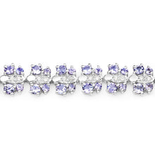 Load image into Gallery viewer, 7.02 Carat Genuine Tanzanite and White Sapphire .925 Sterling Silver Bracelet
