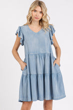 Load image into Gallery viewer, New Summer V-Neck Ruffled Cap Sleeve Mini Dress For Women – Fluttering, Trendy, Feminine, Elegant &amp; Playful Style
