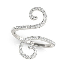 Load image into Gallery viewer, 14k White Gold Diamond Open Flourish Style Ring (1/2 cttw)
