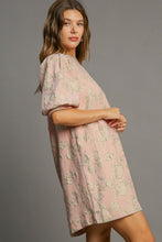 Load image into Gallery viewer, Elegant Floral Puff Sleeve Mini Dress Vintage-Inspired Women’s Dress Retro Timeless Design Dress

