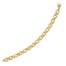 Load image into Gallery viewer, 14k Yellow Gold Curb Chain Design with Diamond Cuts Bracelet
