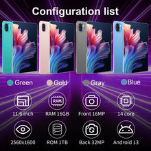 Load image into Gallery viewer, Global Version Original New Mate8 Pro Tablet 11.6inch HD 4K Android 14 16GB+1T 20000mAh 5G Dual SIM Bluetooth WiFi GPS Tablet
