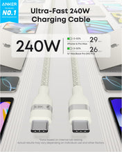 Load image into Gallery viewer, Anker USB-C to USB-C Cable (3 ft / 6 ft, 240W, Upcycled-Braided)

