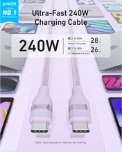 Load image into Gallery viewer, Anker USB-C to USB-C Cable (3 ft / 6 ft, 240W, Upcycled-Braided)
