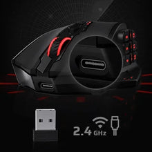 Load image into Gallery viewer, Redragon M913 Gaming 16000 DPI Wired 2.4Ghz Wireless RGB Optical Gamer Mice 16 Programmable Buttons, Black/White Mouse

