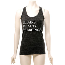 Load image into Gallery viewer, Brains Beauty &amp; Piercings Cosmic Twist Back Tank Top
