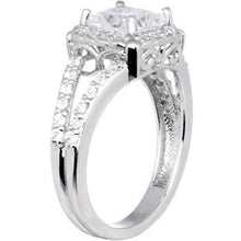 Load image into Gallery viewer, Sterling Silver Princess Cubic Zirconia Ring -2.31 ct tw
