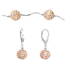 Load image into Gallery viewer, Sterling Silver Clear Champagne Ball Drop Necklace and Earring Set
