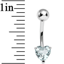 Load image into Gallery viewer, 925 Sterling Silver Genuine Blue Topaz Heart Solitaire Belly Ring
