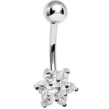 Load image into Gallery viewer, 925 Sterling Silver Cubic Zirconia Flower Belly Ring
