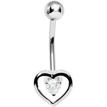 Load image into Gallery viewer, 925 Sterling Silver Cubic Zirconia Hollow Heart Belly Ring
