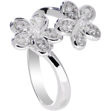 Load image into Gallery viewer, 925 Sterling Silver Clear CZ Twin Flower Toe Ring

