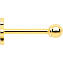 Load image into Gallery viewer, 14k Yellow Gold Flat Back Earring 20G 2mm Ball Floral Reversible
