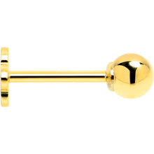 Load image into Gallery viewer, 14k Yellow Gold Flat Back Earring 20G 3mm Ball Floral Reversible
