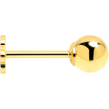 Load image into Gallery viewer, 14k Yellow Gold Flat Back Earring 20G 4mm Ball Floral Reversible
