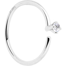 Load image into Gallery viewer, 14k Solid White Gold Bendable Nose Hoop 22G 5/16 with CZ
