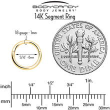 Load image into Gallery viewer, 14k Solid Yellow Gold Hinged Segment Ring Elegance 18G 5/16
