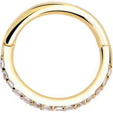 Load image into Gallery viewer, 14k Solid Yellow Gold Hinged Segment Ring Forward Facing CZ 18G 5/16
