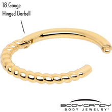 Load image into Gallery viewer, 14k Solid Yellow Gold Hinged Segment Ring Forward Facing Twisted 18G 5/16
