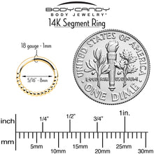 Load image into Gallery viewer, 14k Solid Yellow Gold Hinged Segment Ring Forward Facing Twisted 18G 5/16

