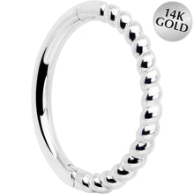 Load image into Gallery viewer, 14k Solid White Gold Hinged Segment Ring Forward Facing Twisted 18G 5/16
