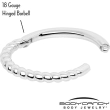 Load image into Gallery viewer, 14k Solid White Gold Hinged Segment Ring Forward Facing Twisted 18G 5/16
