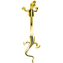 Load image into Gallery viewer, 16G Solid 14k Yellow Gold Lizard Belly Ring
