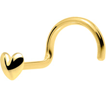 Load image into Gallery viewer, Solid 14K Yellow Gold Heart Nose Screw Ring

