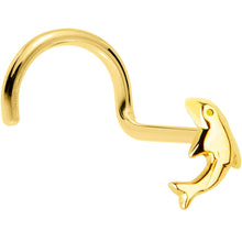 Load image into Gallery viewer, Solid 14K Yellow Gold Dolphin Nose Screw Ring
