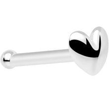 Load image into Gallery viewer, Solid 14K White Gold Heart Nose Bone
