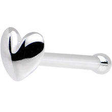 Load image into Gallery viewer, Solid 14K White Gold Heart Nose Bone
