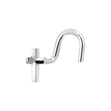 Load image into Gallery viewer, Solid 14K White Gold Raised Cross Nose Screw Ring
