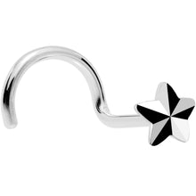 Load image into Gallery viewer, Solid 14K White Gold Raised Star Nose Screw Ring
