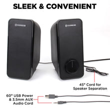 Load image into Gallery viewer, GOgroove SonaVERSE UB2 USB‑Powered 2‑Way Speakers (Blackout)
