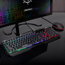 Load image into Gallery viewer, Enhance Infiltrate KL2 Membrane Gaming Keyboard – Multi-Color LED – Metal Build – Quiet Switches
