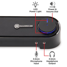 Load image into Gallery viewer, GOgroove SonaVERSE UBR Sound Bar USB‑Powered 6 W RMS / 12 W Peak
