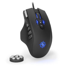 Load image into Gallery viewer, Enhance Theorem 2 MMO Gaming Mouse — 13‑Button, 4000 DPI, Black
