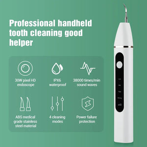 Ultrasonic Dental Scaler Electric Visual Teeth Cleaner Tooth Whitening Sonic Stone Plaque Scalers Tartar Stains Calculus Remover