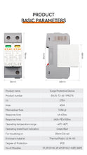 Load image into Gallery viewer, ETEK House Surge Protective Device Protector Arrester Protection Type T2 SPD AC 2P 4P 20KA~40KA 1P+NPE 3P+NPE 275V EKU5
