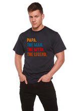 Load image into Gallery viewer, Papa, the Man, the Myth, the Legend Men's Bamboo Viscose/Organic Cotton Short Sleeve Graphic T-Shirt
