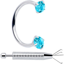Load image into Gallery viewer, Double Gem Horseshoe Nose Ring Kit with Ball Grabber
