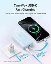 Load image into Gallery viewer, Anker Zolo Power Bank (10K, 30W) with a 5.4-inch (13.7 cm) built-in USB-C cable.
