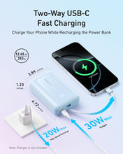 Load image into Gallery viewer, Anker Zolo Power Bank (10K, 30W) with a 5.4-inch (13.7 cm) built-in USB-C cable.
