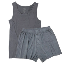 Load image into Gallery viewer, Men's Bamboo Underwear Set - Tank Top + Boxers in Charcoal Grey Color
