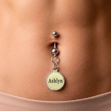 Load image into Gallery viewer, Custom Glow in the Dark Personalized Name Dangle Belly Ring
