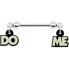 Load image into Gallery viewer, 14G 5/8 Glow in the Dark Do Me Nipple Ring Set
