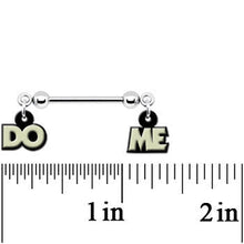 Load image into Gallery viewer, 14G 5/8 Glow in the Dark Do Me Nipple Ring Set
