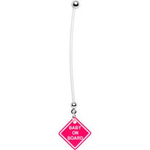 Load image into Gallery viewer, Pink Baby on Board Pregnant Belly Ring
