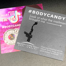Load image into Gallery viewer, Jet Black Glitter Gun Dangle Belly Ring
